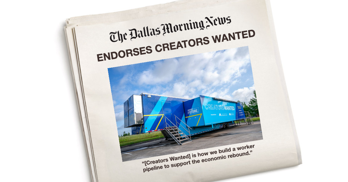 Dallas Morning News Endorses Creators Wanted