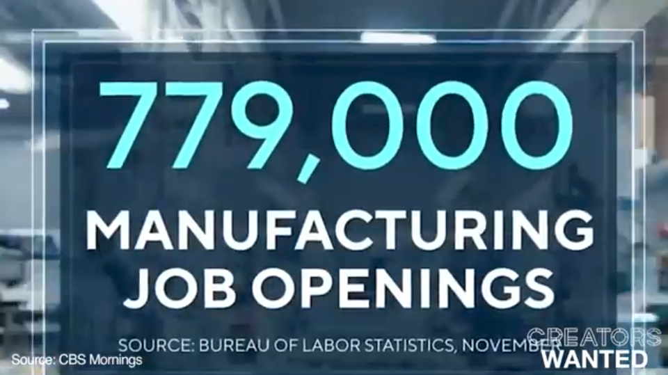 Watch: Nearly 800,000+ Open Jobs is the Focus of CBS Morning